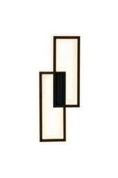 Rackhams Modern Industrial Double Rectangular Wall Light in Textured - Black - One Size - thumbnail 5