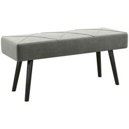 Rackhams End of Bed Bench with X-Shape Design and Steel Legs, Upholstered Hallway Bench for Bedroom, Grey - thumbnail 1