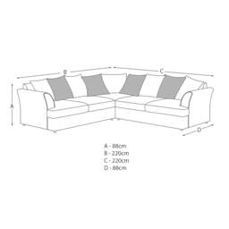 Rackhams Mellors Chenille 5 Seater Corner Sofa - Stone - thumbnail 4