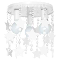 Rackhams Ceiling Lamp Star 3XE27 White Attractive Hand Made Chandelier With Suspended Crystals And Stars - Children's - thumbnail 3