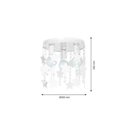 Rackhams Ceiling Lamp Star 3XE27 White Attractive Hand Made Chandelier With Suspended Crystals And Stars - Children's - thumbnail 2