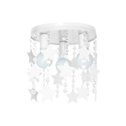 Rackhams Ceiling Lamp Star 3XE27 White Attractive Hand Made Chandelier With Suspended Crystals And Stars - Children's