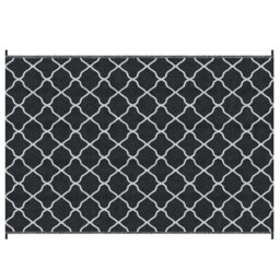 Rackhams Reversible Waterproof Outdoor Rug W/ Carry Bag, 182 x 274 cm, Black - Black - 182 x 274 x 0.3cm - thumbnail 2