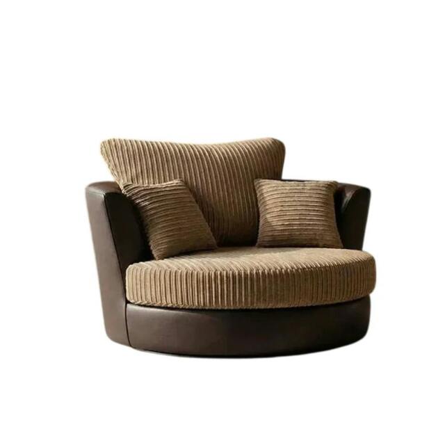 Rackhams Byron Living Room Furniture Range - Brown & Mocha - Swivel Chair - image 1
