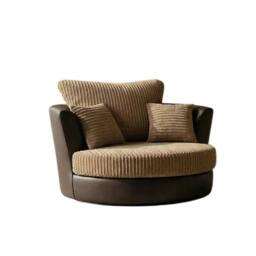 Rackhams Byron Living Room Furniture Range - Brown & Mocha - Swivel Chair - thumbnail 1