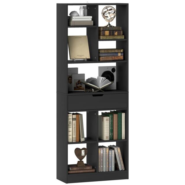 Rackhams Freestanding Bookcase Display Shelf with Drawer for Home Office - image 1