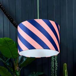 "Rackhams Peach Fuzz Helter Skelter Velvet Lampshades - 25cm diameter x 20cm height / 10"" x 8"""