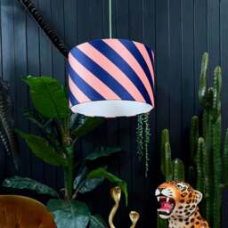 "Rackhams Peach Fuzz Helter Skelter Velvet Lampshades - 25cm diameter x 20cm height / 10"" x 8""" - thumbnail 2