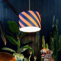 "Rackhams Peach Fuzz Helter Skelter Velvet Lampshades - 25cm diameter x 20cm height / 10"" x 8""" - thumbnail 3