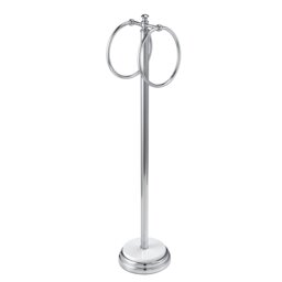 Rackhams Opera White/Chrome Freestanding Double Towel Ring - thumbnail 3