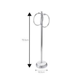 Rackhams Opera White/Chrome Freestanding Double Towel Ring - thumbnail 2