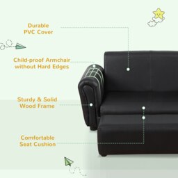 Rackhams Kids Sofa 2 Seater Childrens Armchair Furniture Bedroom Playroom - thumbnail 5