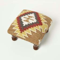 Rackhams Jaipur Handwoven Kilim Footstool - 50 x 30 cm - thumbnail 6