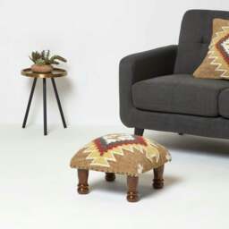Rackhams Jaipur Handwoven Kilim Footstool - 50 x 30 cm - thumbnail 3