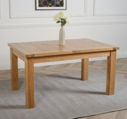 Rackhams Seattle Oak Extending Dining Table with Lola Leather Chairs - 8 chairs - Ivory - thumbnail 6