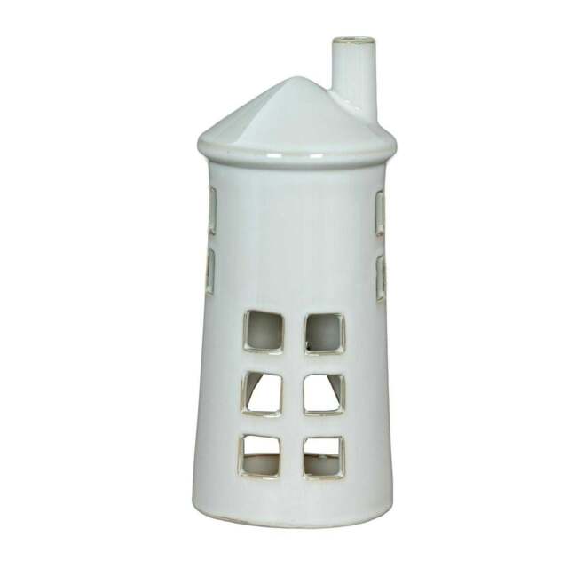 Rackhams Lighthouse Tea Light Holder - White - White - 28cm x 11cm x 11cm - 100% Mixed - image 1