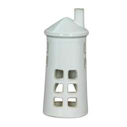 Rackhams Lighthouse Tea Light Holder - White - White - 28cm x 11cm x 11cm - 100% Mixed - thumbnail 1