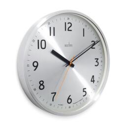 Rackhams Klar Wall Clock Non-Ticking Sweep Metal Case 12/24 Dial Quartz Brushed Metal 40cm - thumbnail 2