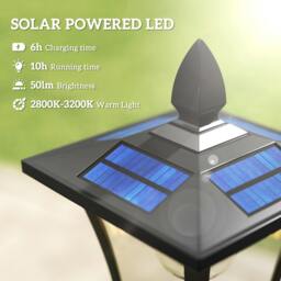 Rackhams 160cm Garden Solar Lamp Post Light, LED Solar Light Post, Black - ABS, Aluminium, PS - Solar powered - Garden Solar Lamp Post Light - thumbnail 4