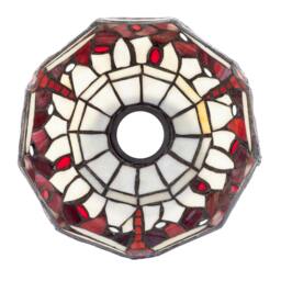 Rackhams Deep Red and White Stained Glass Dragonfly Tiffany Pendant Shade - thumbnail 4