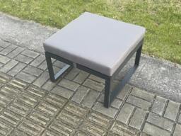 Rackhams Aluminium Outdoor Garden Footstool for Patio, Balcony, Terrace, Swimming Pool - Dark Grey - thumbnail 3