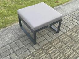 Rackhams Aluminium Outdoor Garden Footstool for Patio, Balcony, Terrace, Swimming Pool - Dark Grey - thumbnail 2