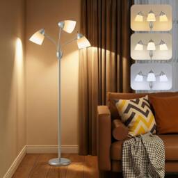 Rackhams Arc Tree Floor Lamp with 3000K/4500K/6500K Colour Temperatures Silver - thumbnail 1