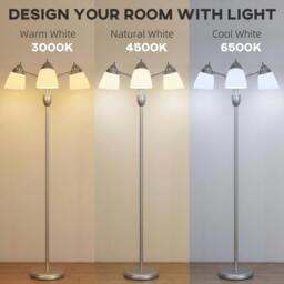 Rackhams Arc Tree Floor Lamp with 3000K/4500K/6500K Colour Temperatures Silver - thumbnail 5