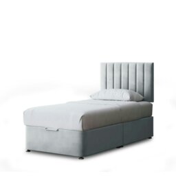 Rackhams Amelia Divan Bed with Upholstered Headboard - Silver - Small Single - thumbnail 2