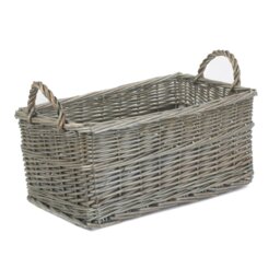 Rackhams Shallow Antique Wash Wicker Storage Basket - Set of 3 - thumbnail 6