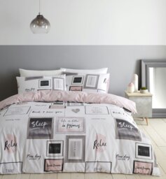 Rackhams Sleep Dreams Reversible Duvet Cover Set - Blush Pink - King - thumbnail 1