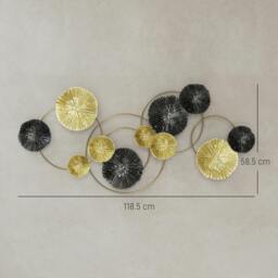 Rackhams Hanging Wall Sculpture with Modern Lotus-Leaf Design, Metal Wall Art - Metal Wall Art - 1 - Gold, Silver - thumbnail 5