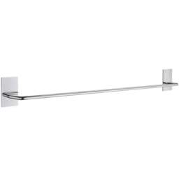 Rackhams Chromed Stainless Steel 62.5cm Towel Rail Self Adhesive Bathroom Wall Mounted