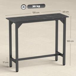 Rackhams Bar Table Coffee Table with Adjustable Footpads Black Marble Effect - Particle board, steel - Black marble effect - 1 - thumbnail 3