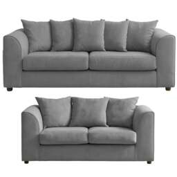 Rackhams Casper Chenille Fabric Sofa Set - Beige - thumbnail 3