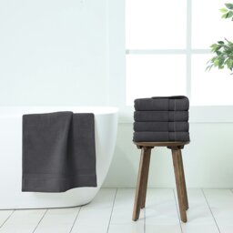 Rackhams 100% Cotton, 750gsm Hand Towels (Pack of 4) - Silver - 4 - Hand Towel - thumbnail 3