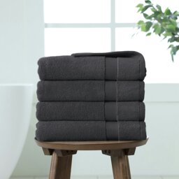 Rackhams 100% Cotton, 750gsm Hand Towels (Pack of 4) - Silver - 4 - Hand Towel - thumbnail 6
