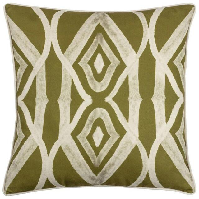 Rackhams Cape Ikat Reversible Cushion Cover - Moss - 50cm x 50cm - Moss - 100% Polyester - image 1