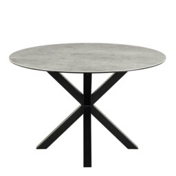 Rackhams Heaven Dining Table with Ceramic Grey Top - Black - No - Grey - thumbnail 2