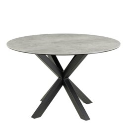 Rackhams Heaven Dining Table with Ceramic Grey Top - Black - No - Grey