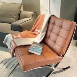Rackhams Barcelona Chair And Ottoman, Brown Leather - Real Leather - thumbnail 4