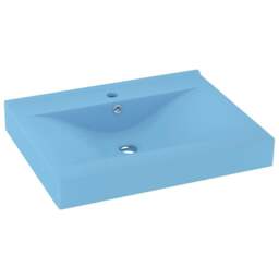 Rackhams Luxury Basin with Faucet Hole Matt Light Blue 60x46 cm Ceramic - thumbnail 2