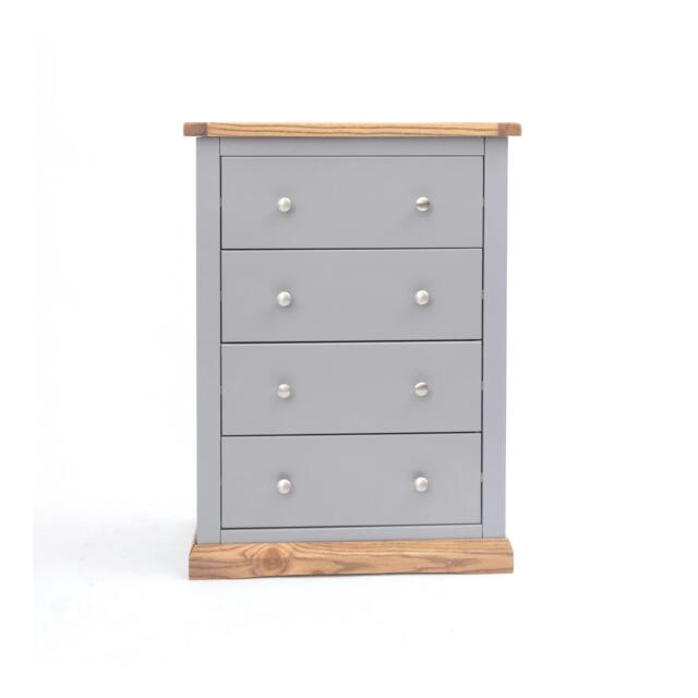 Rackhams Biccari 4 Drawer Chest of Drawers Chrome Knob - Grey - image 1