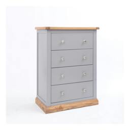 Rackhams Biccari 4 Drawer Chest of Drawers Chrome Knob - Grey - thumbnail 2