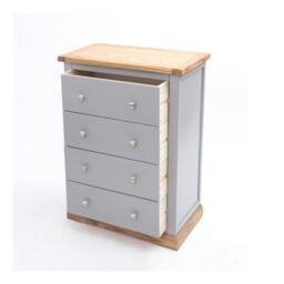 Rackhams Biccari 4 Drawer Chest of Drawers Chrome Knob - Grey - thumbnail 4