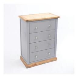 Rackhams Biccari 4 Drawer Chest of Drawers Chrome Knob - Grey - thumbnail 3
