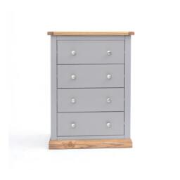 Rackhams Biccari 4 Drawer Chest of Drawers Chrome Knob - Grey