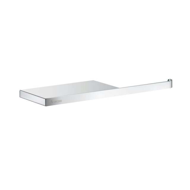 Rackhams Polished Chrome Toilet Roll Holder with Shelf - image 1