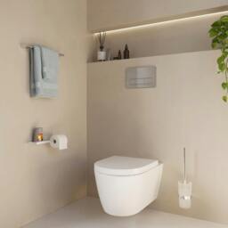 Rackhams Polished Chrome Toilet Roll Holder with Shelf - thumbnail 3