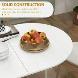 Rackhams Folding Dining Table, Drop Leaf Table for Small Spaces, Oval Tabletop for Dining Room, Ash Wood-Effect - thumbnail 6